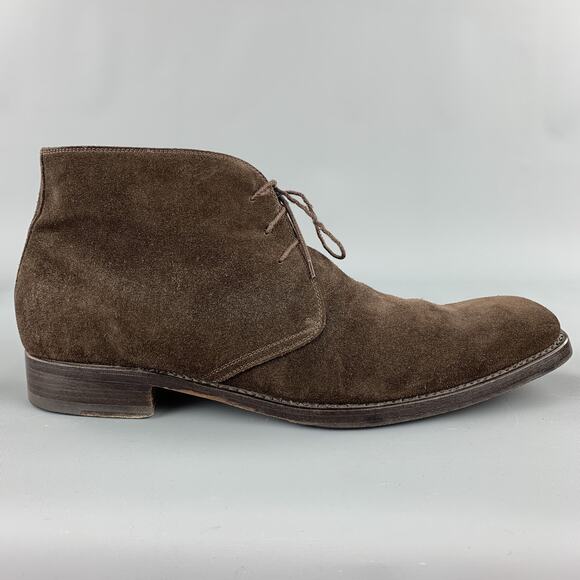 CALZOLERIA HARRIS Size 12 Brown Suede Lace Up Chukka Boots - Picture 1 of 8